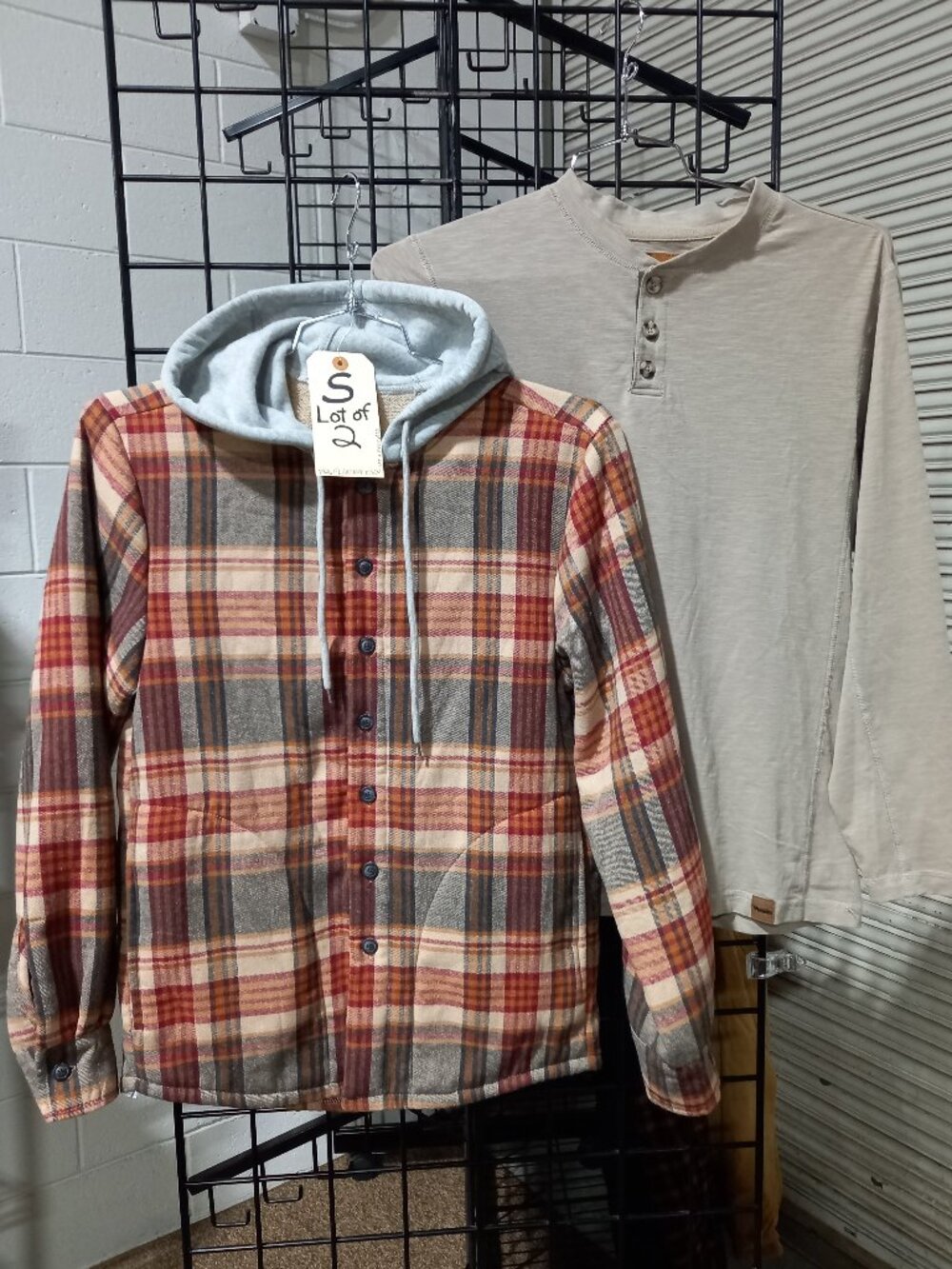 Men's Berber-Lined Flannel Shirt Jacket + Long Sleeve Henley | Small